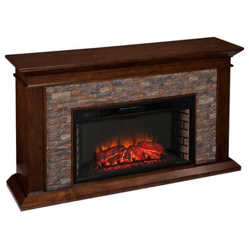 SEI Furniture Canyon Heights Electric Fireplace in Maple