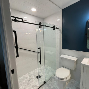 Curbless Walk-In Shower Bathroom Addition for Accessibility