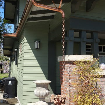 Copper K-Style Rain Gutters with Rain Chains