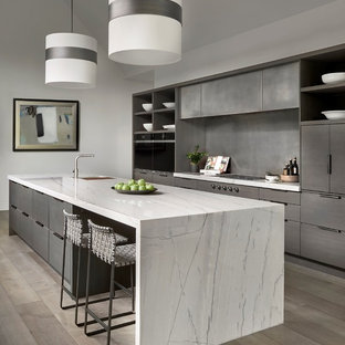 75 Beautiful Kitchen With Gray Cabinets And Black Appliances