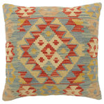 Bareens Designer Rugs - Bohemian Turkish Howard Hand Woven Kilim Pillow - Embellish your home with this timeless casual chic handmade Southwestern Kilim throw pillow covers made with wool and cotton. Constructed on a loom by Nomad Turkman people with hand spun wool and Natural Vegetable dyes these beautiful Kilim pillow covers are known for their beautiful repetitive geometrical, naturalistic floral and traditional patterns yet still giving it a moden look. Masterfully artisan-crafted on traditional Kilim looms with a contemporary fashion palette producing bold intricate sharp patterns making them a standout piece in any decor.