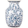 Blue and white porcelain vase, 8.5" height