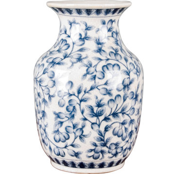 Blue and white porcelain vase, 8.5" height