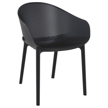 Compamia Sky Patio Dining Arm Chair in Black