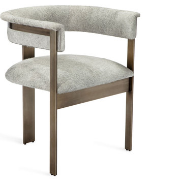 Darcy Hide Chair - Antique Bronze, Natural Gray
