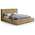Meridian Furniture - Dexter Upholstered Bed, Camel, Full, Corduroy Fabric - When a bedroom rehab is on your "to do" list, this Dexter camel corduroy fabric full bed is a great jumping-off point. Designed to give your bedroom a fresh new face fast, this full size bed is upholstered in soft camel furry textured corduroy fabric in a homage of sorts to the timelessly iconic material that's part of your coziest fall wardrobe. The contemporary design of the bed features channel tufting for textural appeal, and the high headboard adds a dramatic vibe whether in the master suite or guest bedroom.