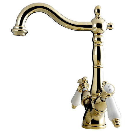 Kingston Brass Vessel Sink Faucet, Polished Brass