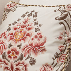 Fabric decorative pillow - large pink floral pattern - Decorative Pillows