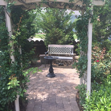 Formal garden seating area