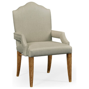 High Back Light Brown Chestnut Armchair, Upholstered in MAZO