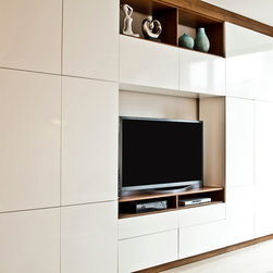 Walnut Frame Living Room Unit - Media Cabinets