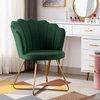 Seashell Channel-Tufted Velvet Barrel Chair, Dark Green