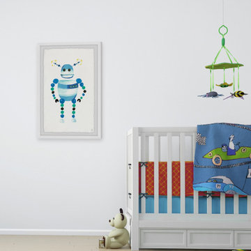 "Circular-bot" Framed Painting Print