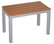 Avery Aluminum Outdoor Bench, Poly Wood, Silver/Teak