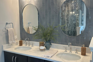 Inspiration for a transitional bathroom remodel in Cleveland