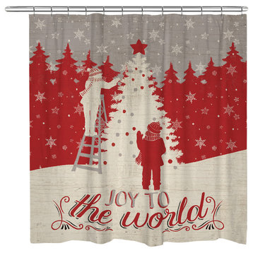 Laural Home Joy to the World Shower Curtain