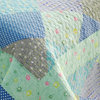 Colorful Glamor Cotton 3PC Vermicelli-Quilted Printed Quilt Set Full/Queen Size