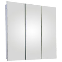 Tri-View Series Medicine Cabinet, 36"x36", Polished Edge