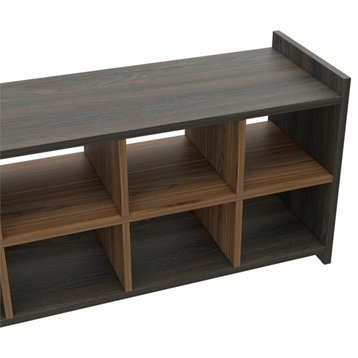TUHOME Entryway Storage Unit Engineered Wood Entryway Benches in  Brown