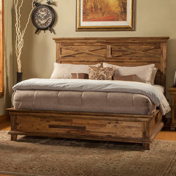 Alpine Furniture St. James Queen Panel Bed in Salvaged Brown - Products