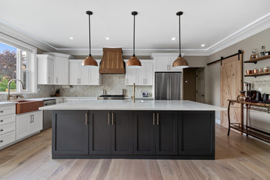 Example of a transitional kitchen design in Boise