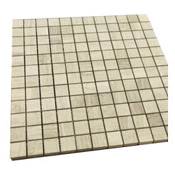 12" x 12" Grey Wooden Look Square Pattern Stone Tile Mosaics - Home Accessories & Decor