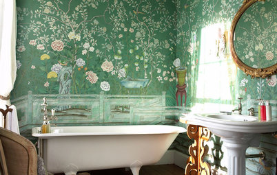 14 underbara badrum med grönskande väggar – fulla av vårkänsla