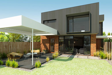 Mid-sized contemporary home design in Perth.