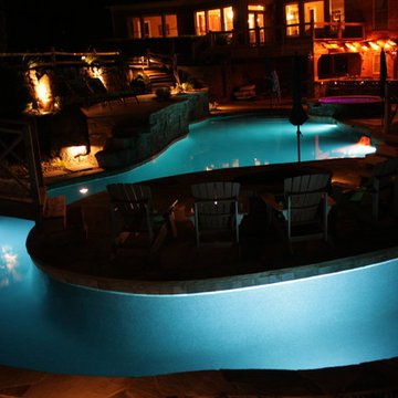 Lazy River Pool and Island Fire Pit