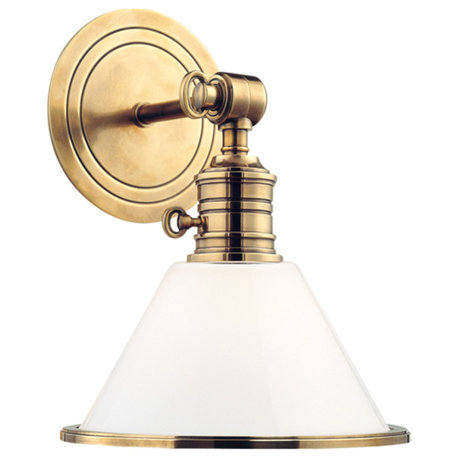 Garden City 1 Light Wall Sconce in Aged Brass