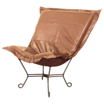 Avanti Scroll Puff Chair, Bronze