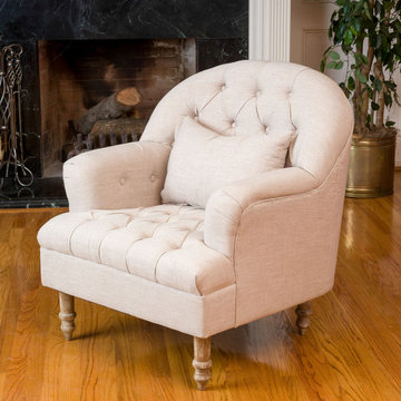 Living Room Featuring Traditional Beige Arm Chair