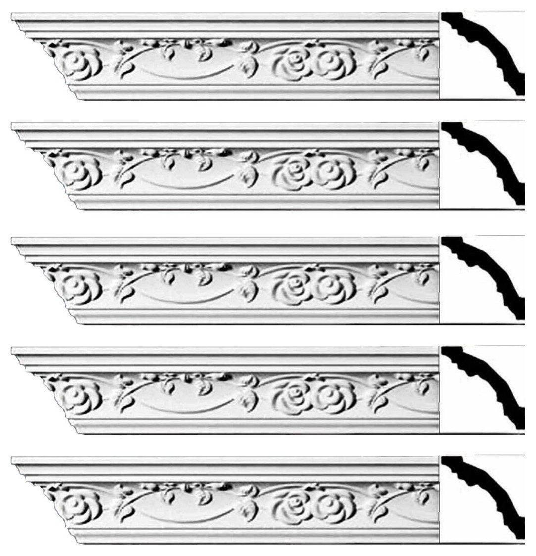 Ornate Cornice White Urethane Huntington Design 5 Pieces Totaling 470 ...