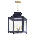 Mitzi by Hudson Valley Lighting - Leigh 4-Light Large Pendant, Aged Brass & Navy Finish, Clear Glass Panel - We get it. Everyone deserves to enjoy the benefits of good design in their home, and now everyone can. Meet Mitzi. Inspired by the founder of Hudson Valley Lighting's grandmother, a painter and master antique-finder, Mitzi mixes classic with contemporary, sacrificing no quality along the way. Designed with thoughtful simplicity, each fixture embodies form and function in perfect harmony. Less clutter and more creativity, Mitzi is attainable high design.