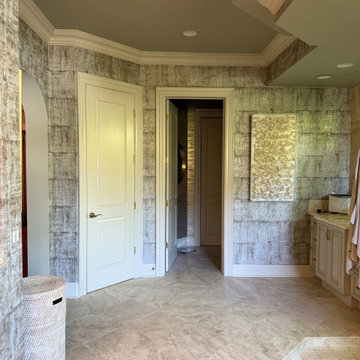 Versace-inspired primary bathroom suite