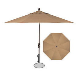 Treasure Garden 11' Starlight Collar Tilt Umbrella - Straw Linen - Outdoor Umbrellas