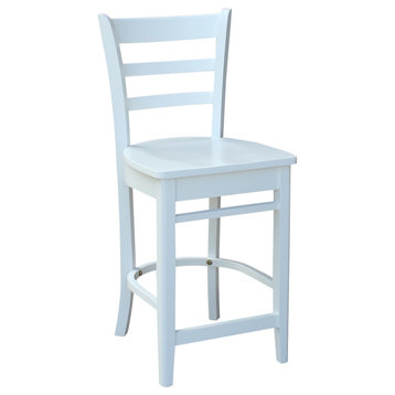 International Concepts Emily 24" Counter Stool in White