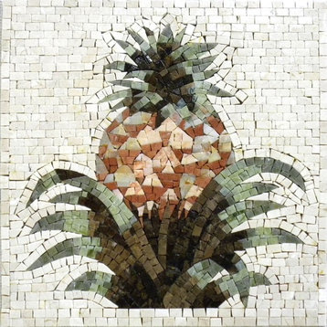 Mosaic Kitchen Backsplash, Pineapple, 24"x24"