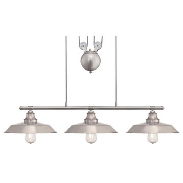 Westinghouse 6332500 Iron Hill 3 Light 40"W Linear Chandelier - Brushed Nickel