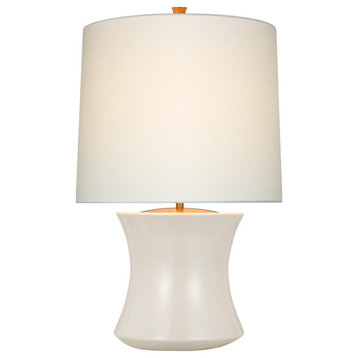 Marella Accent Lamp in Ivory with Linen Shade