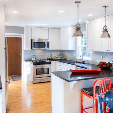 Colorful Contemporary White Kitchen