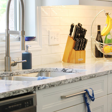 Transitional Blue and White Kitchen