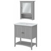 Bush Salinas 32"W Engineered Wood Vanity Sink with Medicine Cabinet in Gray