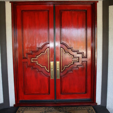Asian inspired elegant front doors