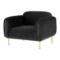 Nuevo - Shadow Grey / Matte Brass - Armchairs And Accent Chairs