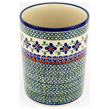 Polish Pottery Utensil Jar, Pattern Number: du60