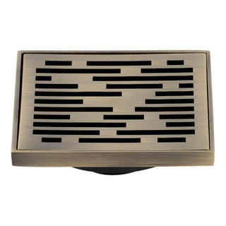 Kingston Brass Watercourse BSF6310BN 4-Inch Square Grid Shower Drain with  Hair Catche