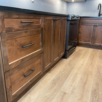 Burnaby Custom Basement Kitchen Solid Wood Renovation