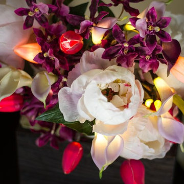 Spring Bouquet - Tulips, Calla Lilies, and Peonies in Kiri Wood