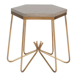 Richer Burlap Top Side Table - Side Tables And End Tables